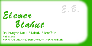 elemer blahut business card